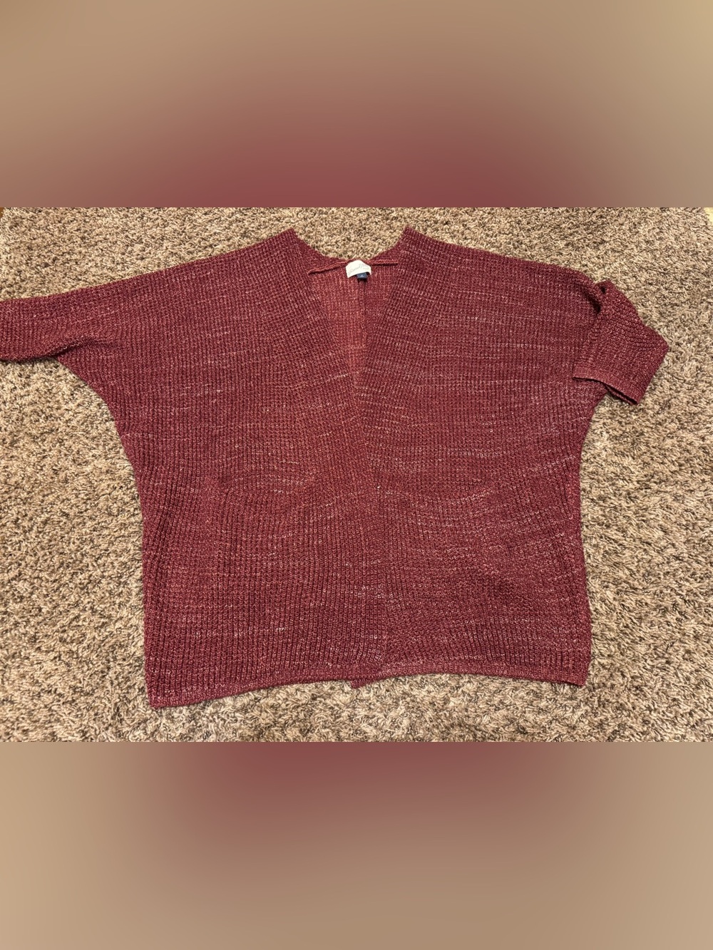 Universal Thread Cranberry Drop Shoulder Knit Cardigan